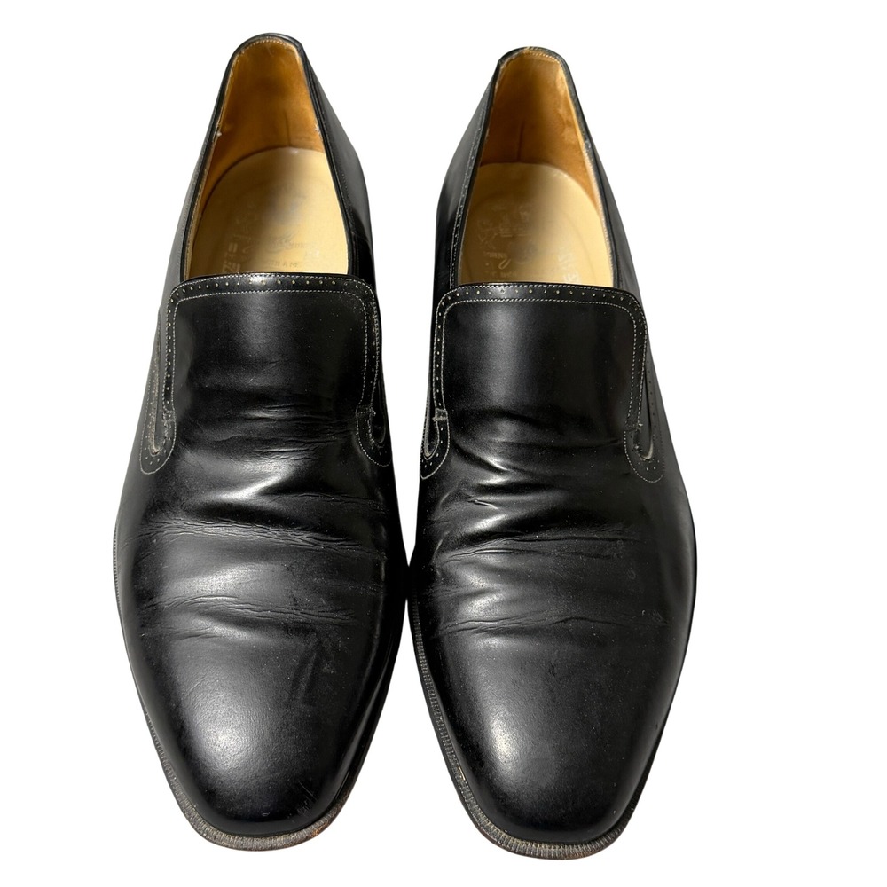 Johnston & Murphy Aristocraft Loafers Mens 10.5 Black Good Leather Dress Shoes